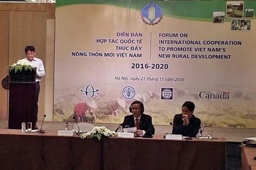 Diễn đàn hợp tác quốc tế thúc đẩy nông thôn mới Việt Nam 2016-2020. Ảnh: Bích Hồng/BNEWS/TTXVN