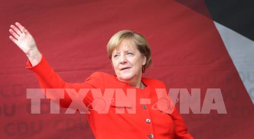 Thủ tướng Đức Angela Merkel tại cuộc vận động tranh cử ở Heidelberg ngày 5/9. Ảnh: AFP/TTXVN