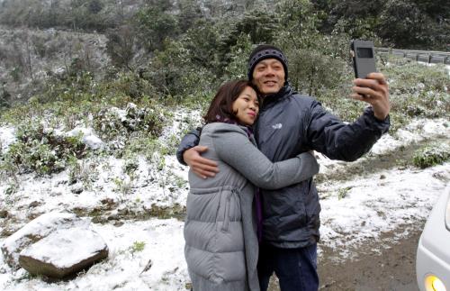 Tuyết rơi dày tại Sa Pa