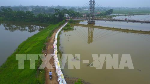 Chùm ảnh Chương Mỹ chìm trong nước nhìn từ trên cao