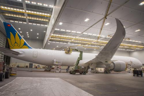 Hé lộ những hình ảnh đầu tiên về chiếc Boeing 787-10 của Vietnam Airlines