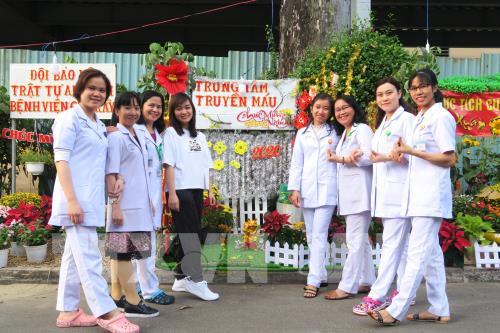 Độc đáo đường hoa Tết trong Bệnh viện Chợ Rẫy