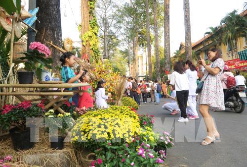 Độc đáo đường hoa Tết trong Bệnh viện Chợ Rẫy