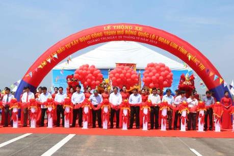 Thông xe dự án nâng cấp Quốc lộ 1 qua Quảng Trị