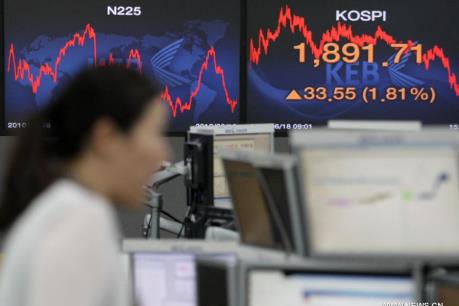 Nỗi lo về kinh tế toàn cầu khiến thị trường chứng khoán châu Á giảm điểm