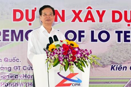 Thủ tướng Nguyễn Tấn Dũng phát lệnh khởi công tuyến đường nối Cần Thơ-Kiên Giang