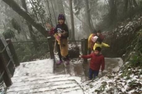 Hà Nội: Du khách nườm nượp lên Vườn Quốc gia Ba Vì ngắm tuyết rơi