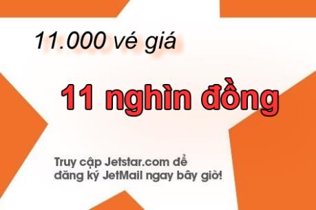 Jetstar Pacific mở bán 11.000 vé giá 11 nghìn đồng