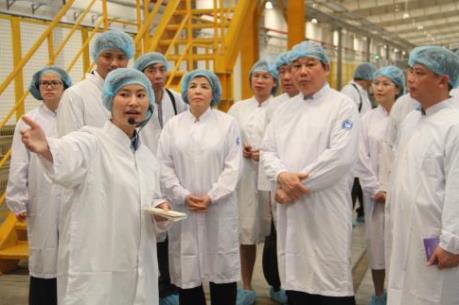 Đoàn Tham tán, Tùy viên Thương mại thăm Công ty Vinamilk