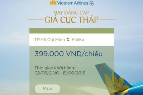 Vietnam Airlines triển khai ưu đãi vé giá 399.000 đồng/chiều