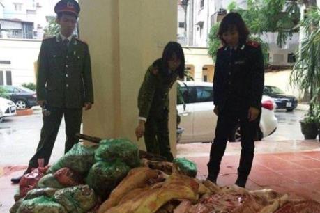 Hưng Yên tiêu hủy gần 500 kg thịt lợn đông lạnh không đảm bảo vệ sinh