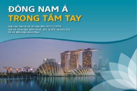 Vietnam Airlines ưu đãi  "Đông Nam Á trong tầm tay" giá 50 USD/khứ hồi
