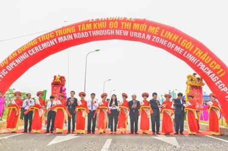 Thông xe kỹ thuật đường trục trung tâm khu đô thị Mê Linh
