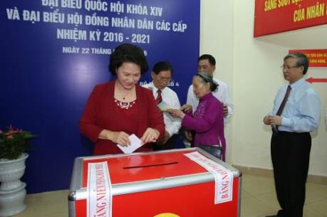 Chủ tịch Quốc hội Nguyễn Thị Kim Ngân bầu cử tại quận Ba Đình, thành phố Hà Nội