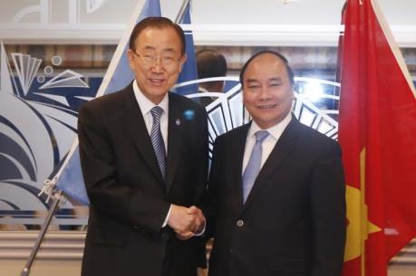 Thủ tướng Nguyễn Xuân Phúc hội kiến với Tổng Thư ký LHQ Ban Ki-moon