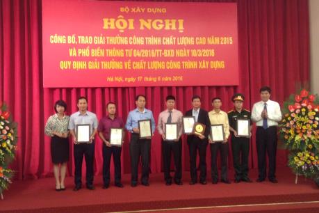 Công bố Giải thưởng công trình chất lượng cao 2015