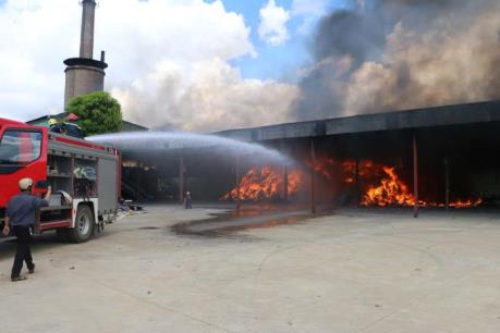 Cháy tại nhà máy xử lý rác thải ở Hoằng Hóa, Thanh Hóa