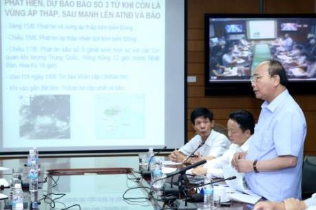 Thủ tướng Nguyễn Xuân Phúc: Dừng các cuộc họp để tập trung chỉ đạo ứng phó với bão số 3