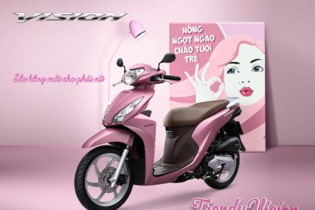 Honda ra mắt Vision màu hồng, nhiều cải tiến với giá bán không đổi