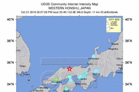 Động đất mạnh ở Nhật Bản