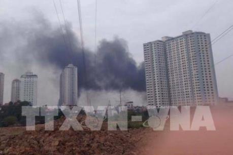 Cháy lớn ở khu đô thị Xa La, quận Hà Đông