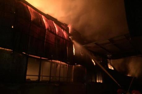 Cháy lớn tại Khu Công nghiệp La Phù, Hoài Đức, Hà Nội