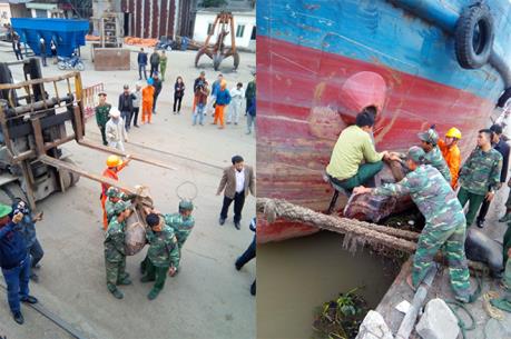 Hải Phòng: Xử lý thành công quả bom mắc vào mỏ neo tàu hàng