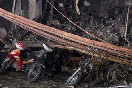 Tiền Giang: Dập tắt nhanh vụ cháy cửa hàng bán xe gắn máy cũ