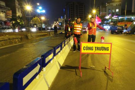 Hà Nội lắp dải phân cách cứng cho tuyến buýt nhanh BRT