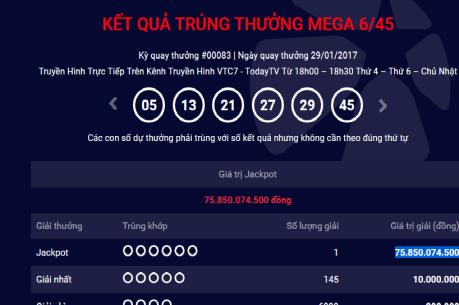 Mùng 2 Tết Đinh Dậu, tiếp tục có người trúng Vietlott hơn 75 tỷ đồng