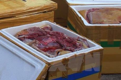 Thu giữ hơn 2 tấn thịt động vật bẩn trên đường đi tiêu thụ