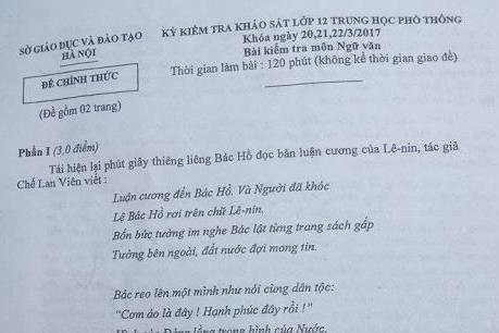 Đề thi thử môn Ngữ văn THPT Quốc gia năm 2017