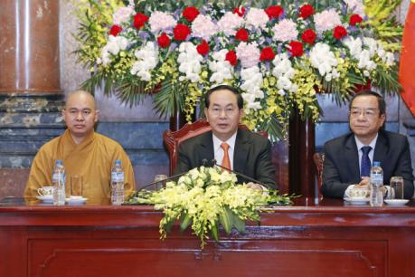 Chủ tịch nước Trần Đại Quang tiếp đại biểu Việt kiều và Phật giáo An Nam tông tại Thái Lan