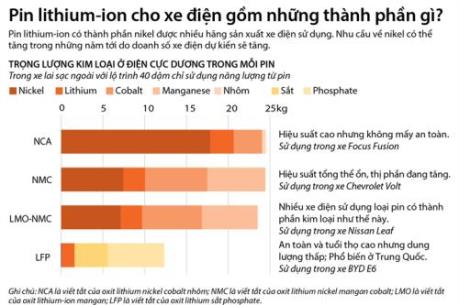 Pin lithium-ion cho xe điện gồm những thành phần gì?