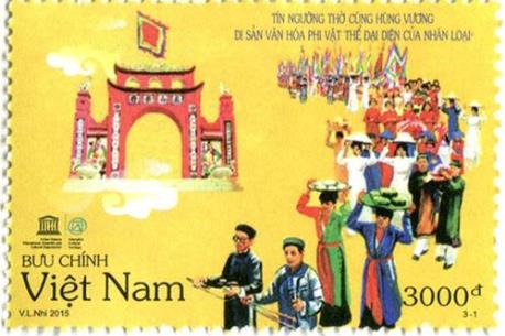 Những hình ảnh đẹp về Giỗ Tổ Hùng Vương qua tem bưu chính