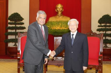 Tổng Bí thư Nguyễn Phú Trọng tiếp Thủ tướng Sri Lanka