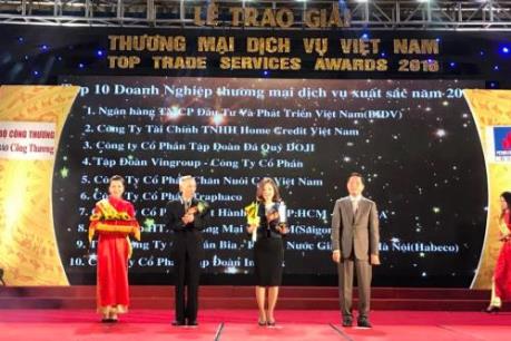 BIDV được bầu chọn là doanh nghiệp Thương mại dịch vụ xuất sắc nhất 2016