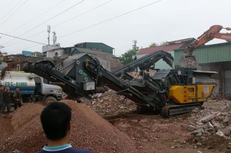 Hà Nội vận hành thử dây chuyền nghiền phế thải xây dựng tại chỗ