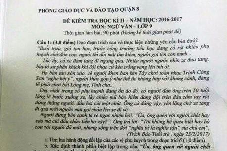 Đề thi lớp 9 yêu cầu viết một bài ngắn về việc lấy lại vỉa hè cho người đi bộ