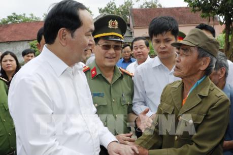 Chủ tịch nước Trần Đại Quang thăm xã Nghĩa Đồng (huyện Tân Kỳ, tỉnh Nghệ An)