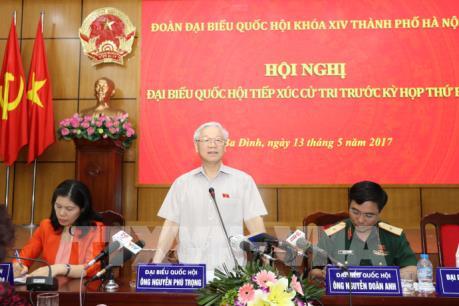 Tổng Bí thư Nguyễn Phú Trọng tiếp xúc cử tri tại Hà Nội
