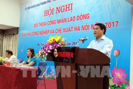 Chủ tịch UBND thành phố Hà Nội đối thoại với công nhân lao động