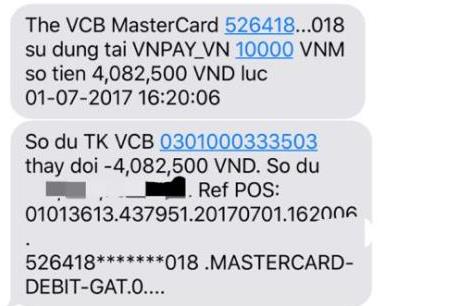 Chủ thẻ Vietcombank lại "tố" bị mất tiền