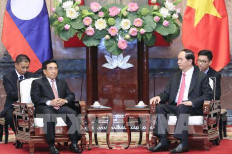 Chủ tịch nước Trần Đại Quang tiếp Thường trực Ban Bí thư, Phó Chủ tịch nước Lào
