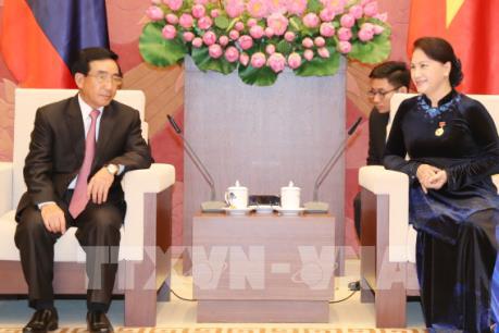 Chủ tịch Quốc hội Nguyễn Thị Kim Ngân tiếp Phó Chủ tịch nước Lào Phankham Viphavanh