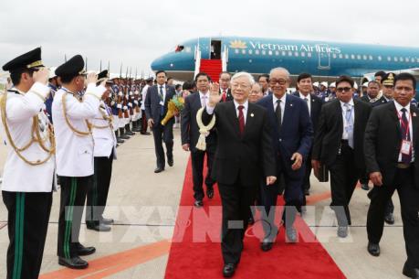 Tổng Bí thư Nguyễn Phú Trọng bắt đầu chuyến thăm cấp Nhà nước Vương quốc Campuchia