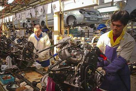 Châu Á: Hoạt động chế tạo chuyển động không đồng nhất