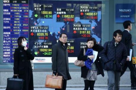 Hầu hết các sàn chứng khoán châu Á đi theo sắc xanh trên Phố Wall