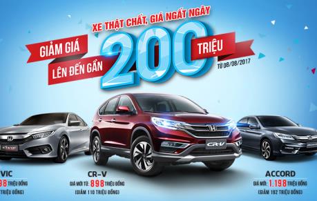 Loạt xe ô tô Honda giảm giá gần 200 triệu đồng ở Việt Nam
