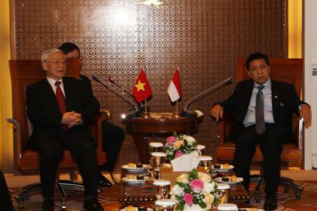 Tổng Bí thư Nguyễn Phú Trọng hội kiến với Chủ tịch Hội đồng Đại biểu Nhân dân Indonesia